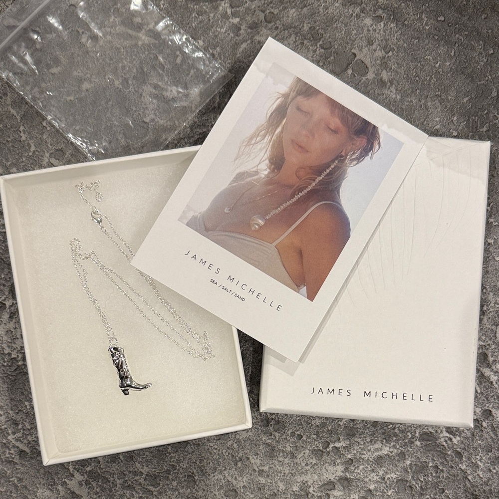 James Michelle Silver Boot Pendant Necklace